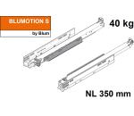 MOVENTO mit BLUMOTION S, Vollauszug für Holzschubkasten, 40 kg, NL=350mm, ohne Kupplungen, für TIP-ON-Blumotion, 760H3500S